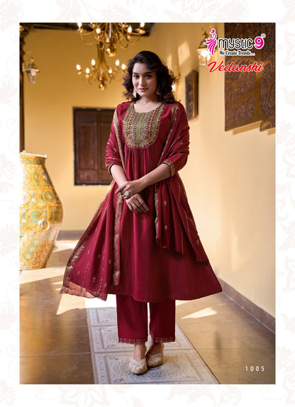 Vedanshi Vol 1 Mystic 9 Vertican Readymade Anarkali Suits Exporter