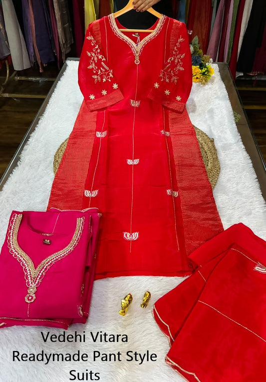 Vedehi Vitara Chanderi Readymade Pant Style Suits Manufacturer Gujarat