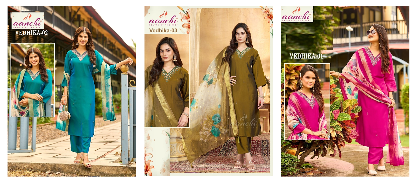 Vedhika Aanchi Readymade Pant Style Suits Exporter Gujarat