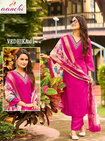 Vedhika Aanchi Readymade Pant Style Suits Exporter Gujarat