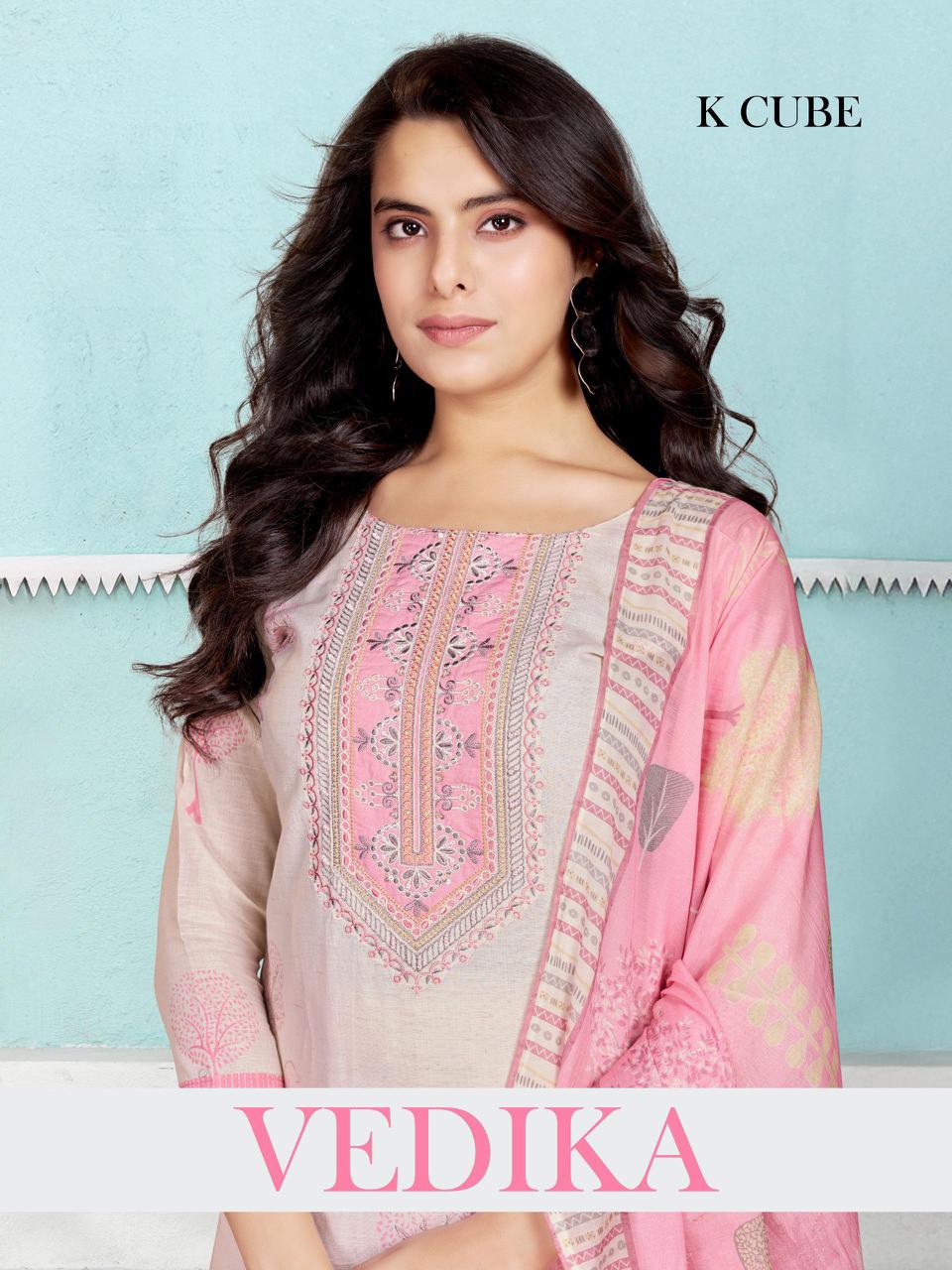 Vedika 1026 K Cube Linen Pant Style Suits Wholesale Price
