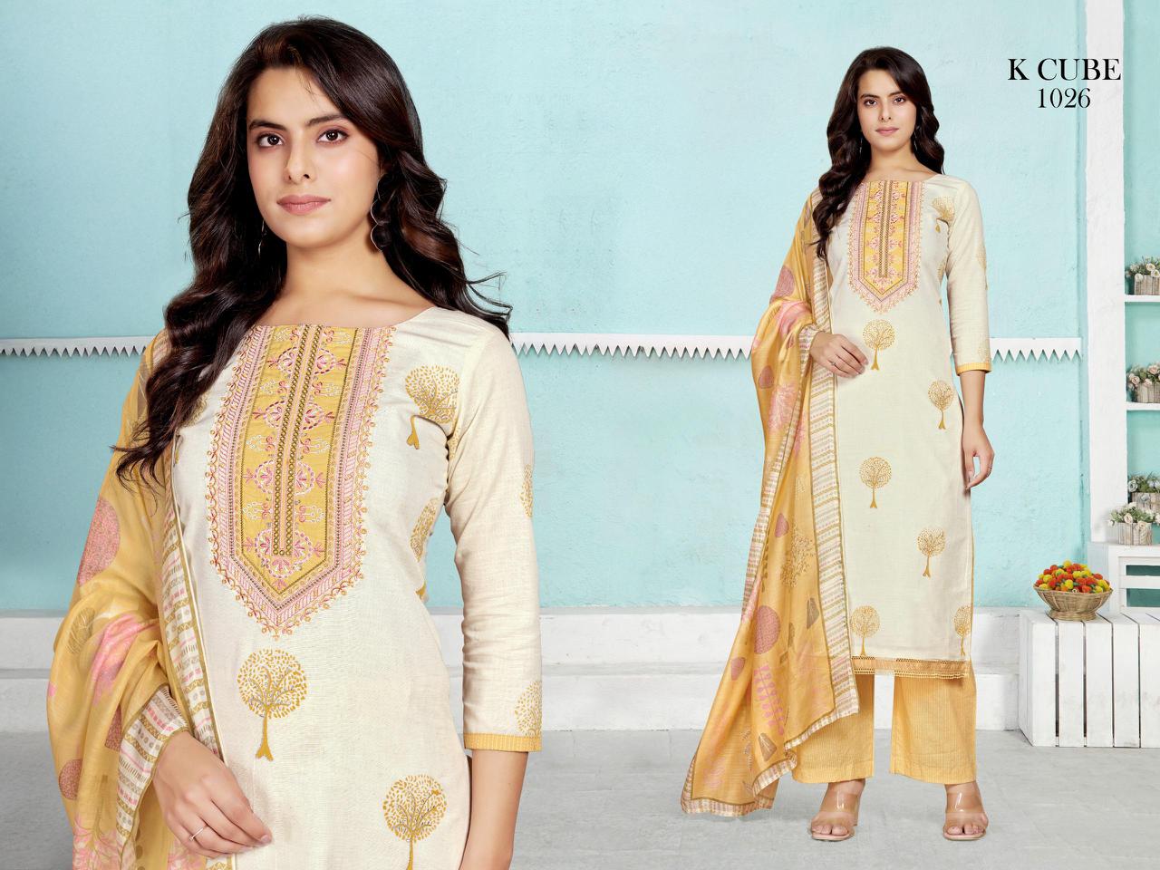 Vedika 1026 K Cube Linen Pant Style Suits Wholesale Price