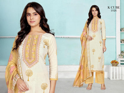 Vedika 1026 K Cube Linen Pant Style Suits Wholesale Price
