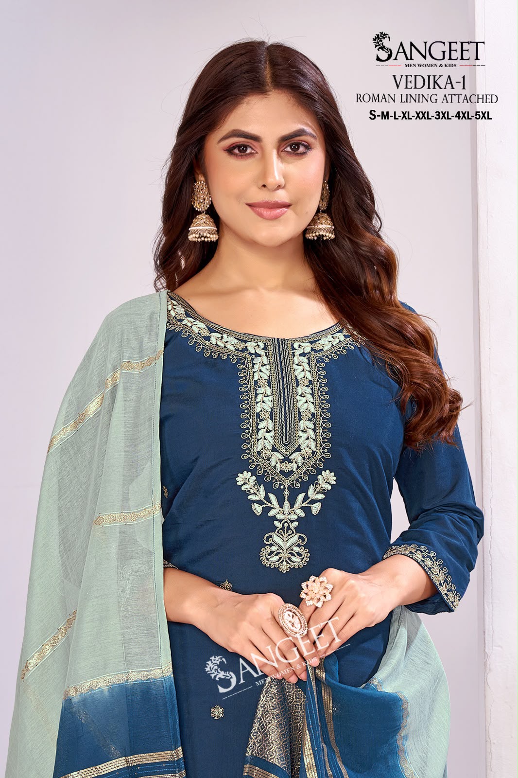 Vedika 1 Sangeet Roman Silk Readymade Pant Style Suits Supplier Ahmedabad