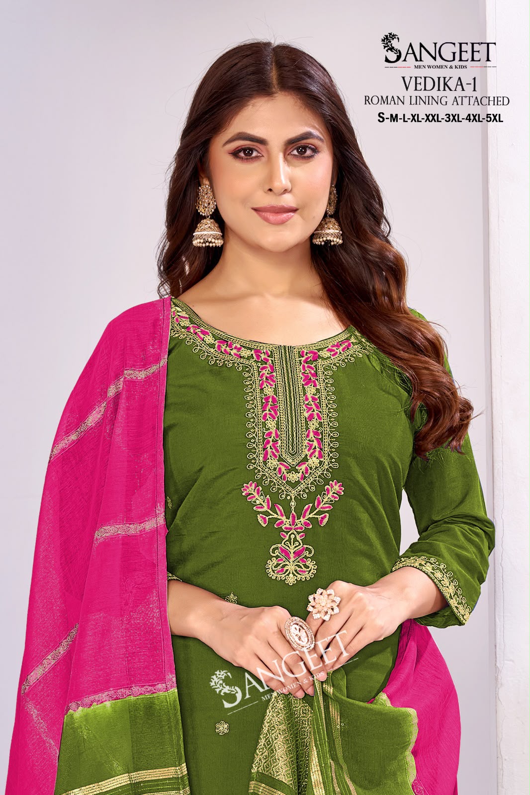 Vedika 1 Sangeet Roman Silk Readymade Pant Style Suits Supplier Ahmedabad