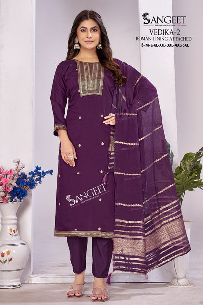 Vedika 2 Sangeet Roman Silk Readymade Pant Style Suits Supplier India