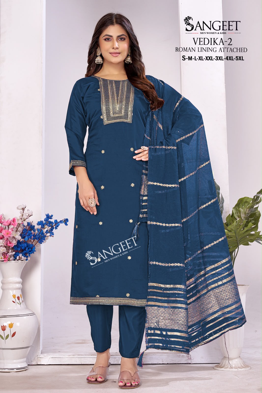 Vedika 2 Sangeet Roman Silk Readymade Pant Style Suits Supplier India