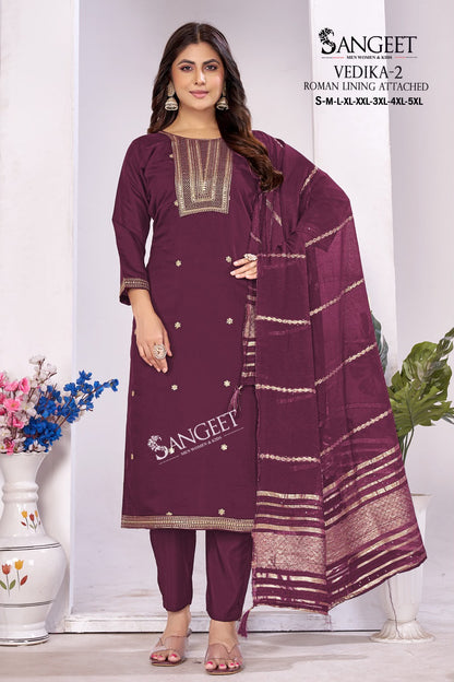 Vedika 2 Sangeet Roman Silk Readymade Pant Style Suits Supplier India