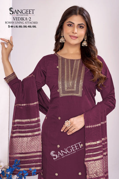 Vedika 2 Sangeet Roman Silk Readymade Pant Style Suits Supplier India