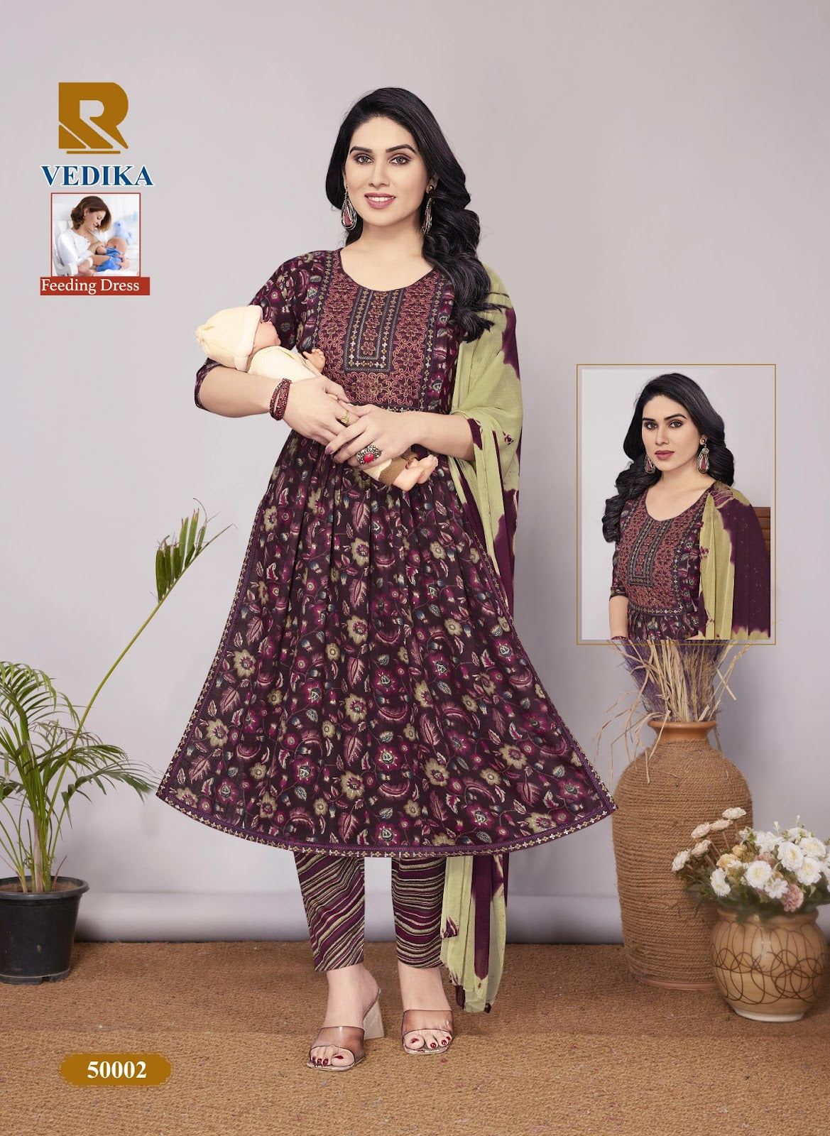 Vedika Feeding Maternity Raashi Capsule Readymade Pant Style Suits Manufacturer