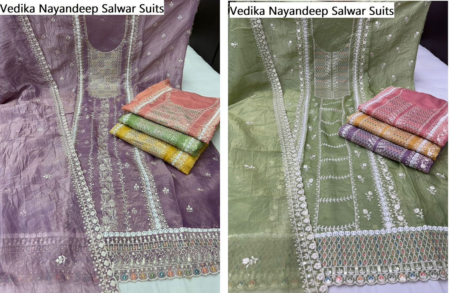 Vedika Nayandeep Gold Crush Salwar Suits Wholesale Rate