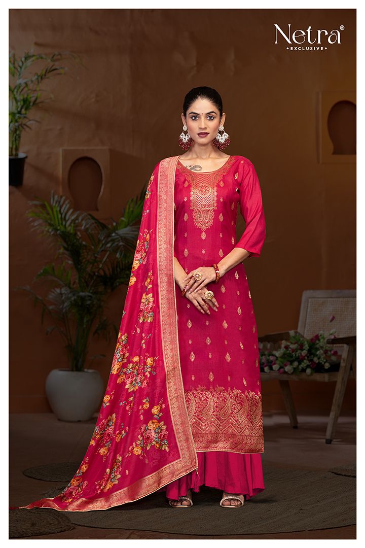 Vedika Netra Weaving Plazzo Style Suits Wholesaler Gujarat