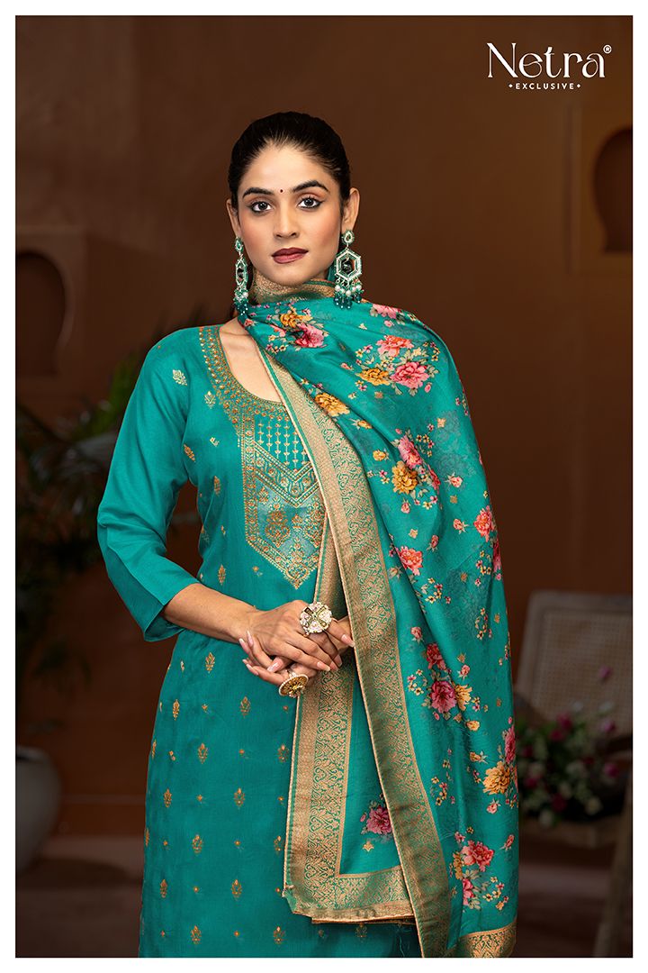 Vedika Netra Weaving Plazzo Style Suits Wholesaler Gujarat