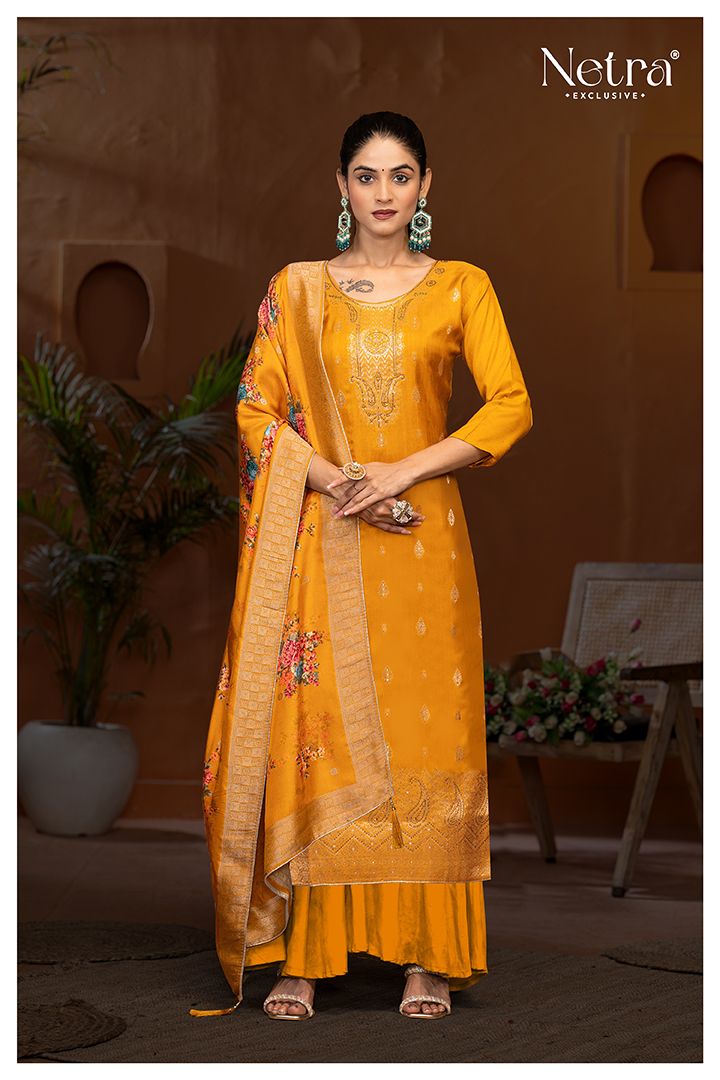 Vedika Netra Weaving Plazzo Style Suits Wholesaler Gujarat