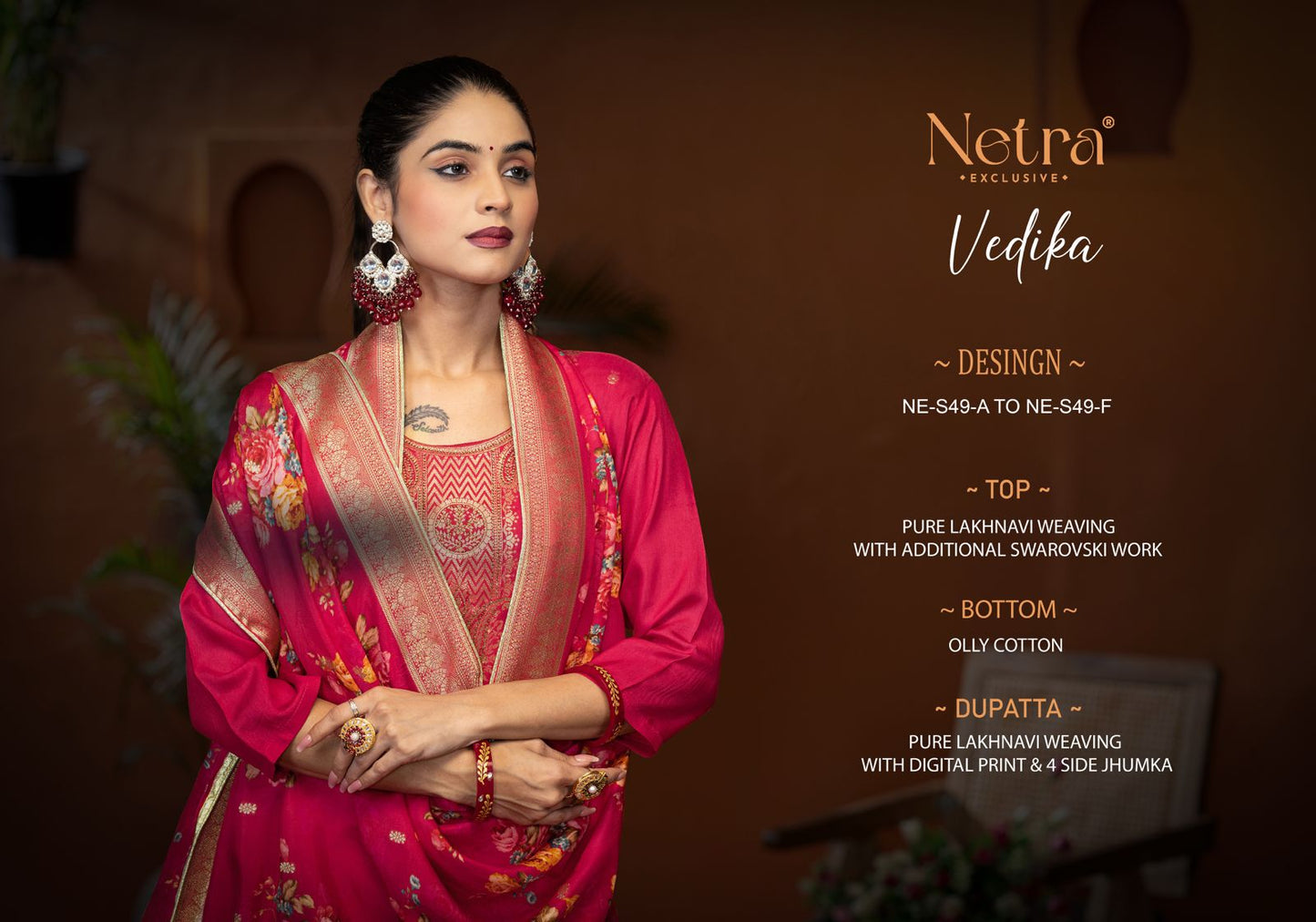 Vedika Netra Weaving Plazzo Style Suits Wholesaler Gujarat