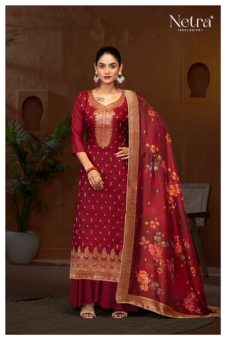 Vedika Netra Weaving Plazzo Style Suits Wholesaler Gujarat