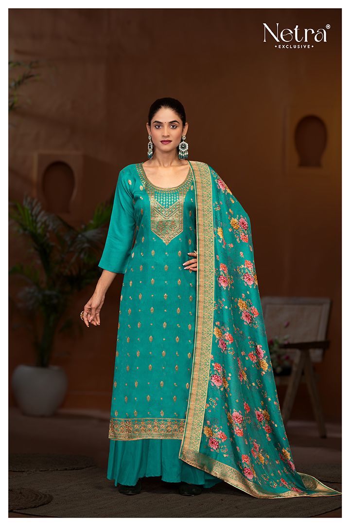 Vedika Netra Weaving Plazzo Style Suits Wholesaler Gujarat