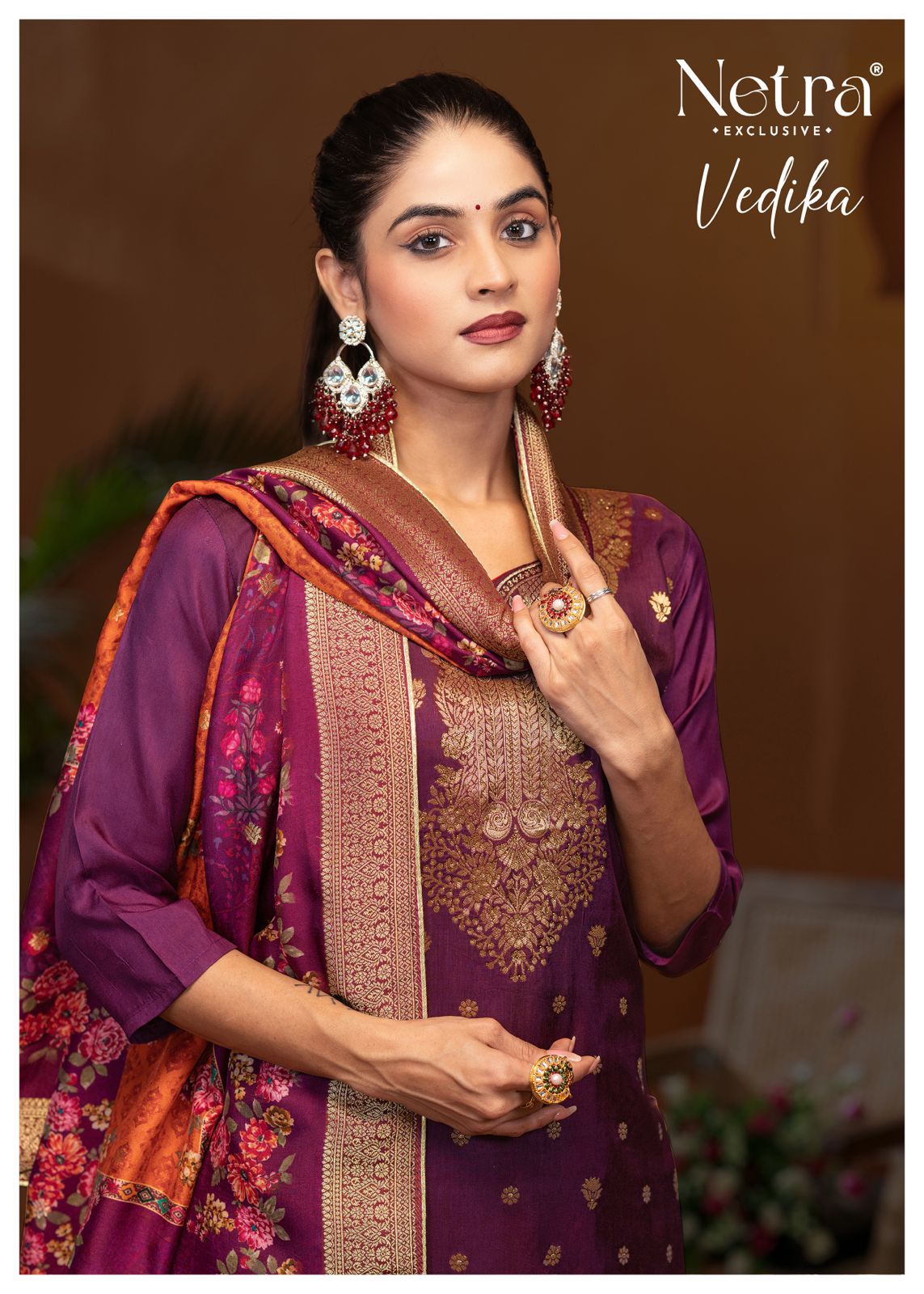 Vedika Netra Weaving Plazzo Style Suits Wholesaler Gujarat