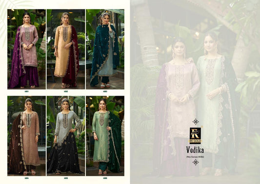 Vedika Rk Gold Viscose Velvet Suits Manufacturer