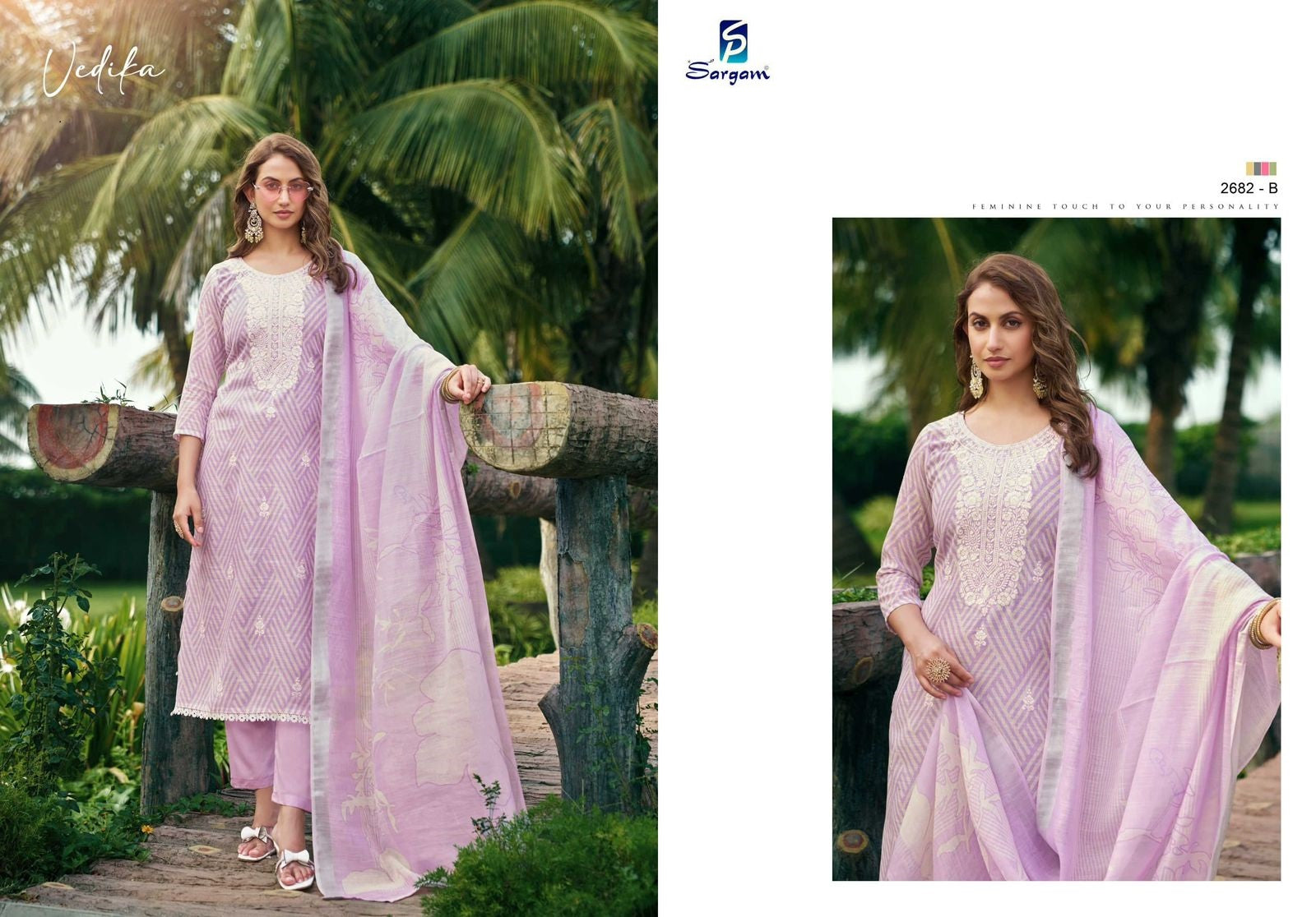 Vedika Sargam Prints Pure Linen Pant Style Suits Wholesale Price