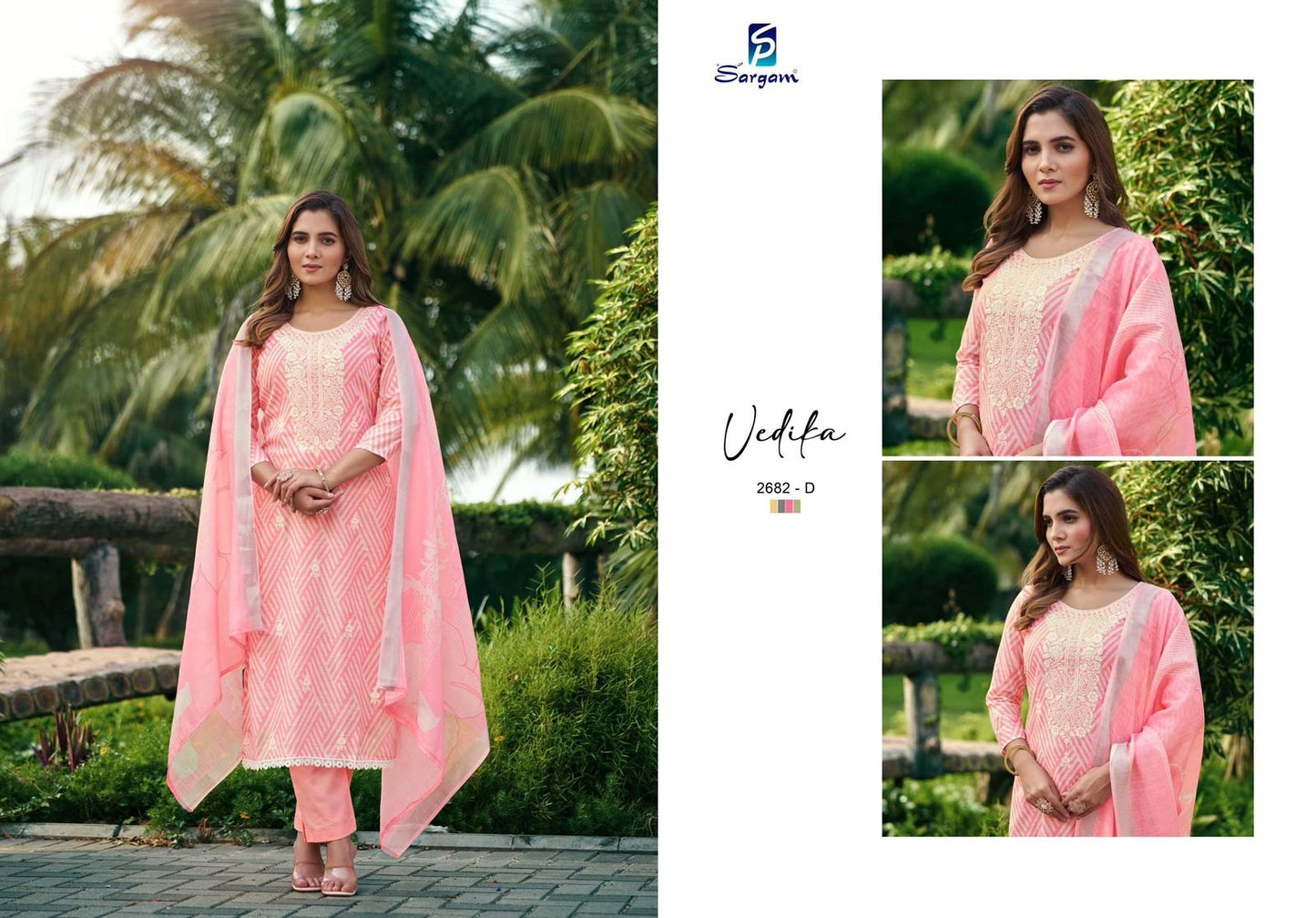 Vedika Sargam Prints Pure Linen Pant Style Suits Wholesale Price