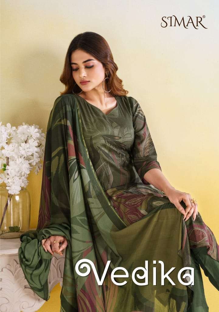 Vedika Simar Pure Viscose Pashmina Suits Supplier India