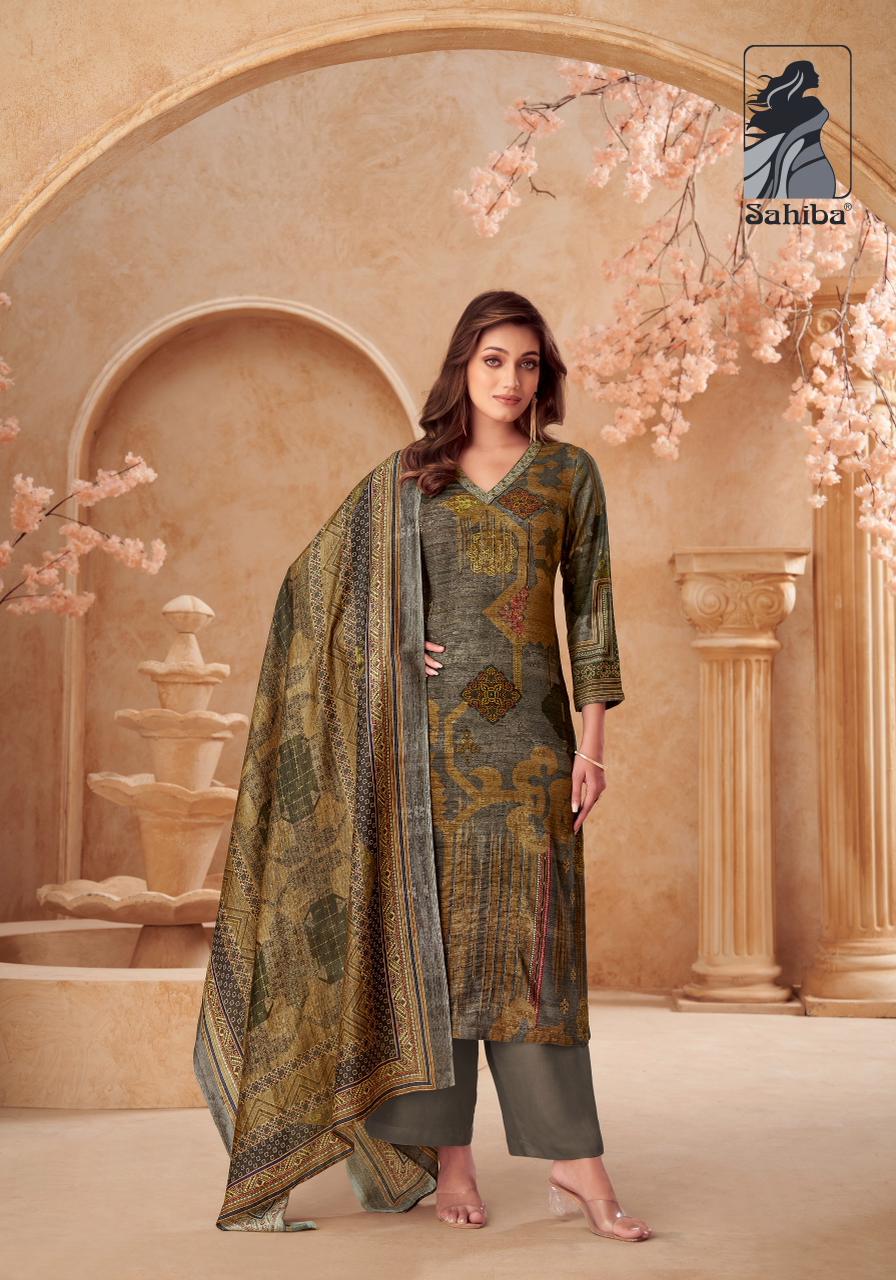 Vedsi Sahiba Staple Twill Pashmina Suits Wholesale