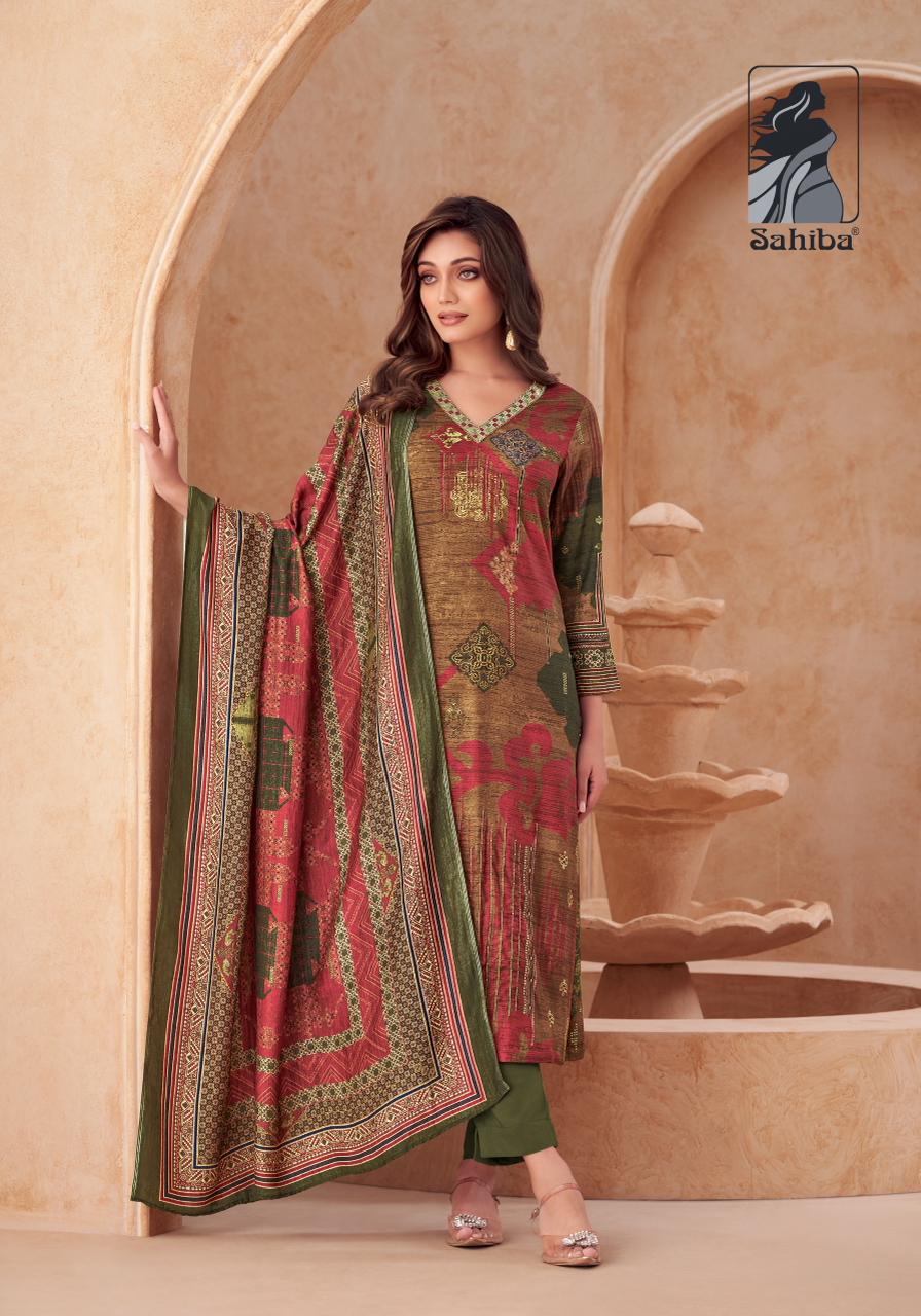 Vedsi Sahiba Staple Twill Pashmina Suits Wholesale