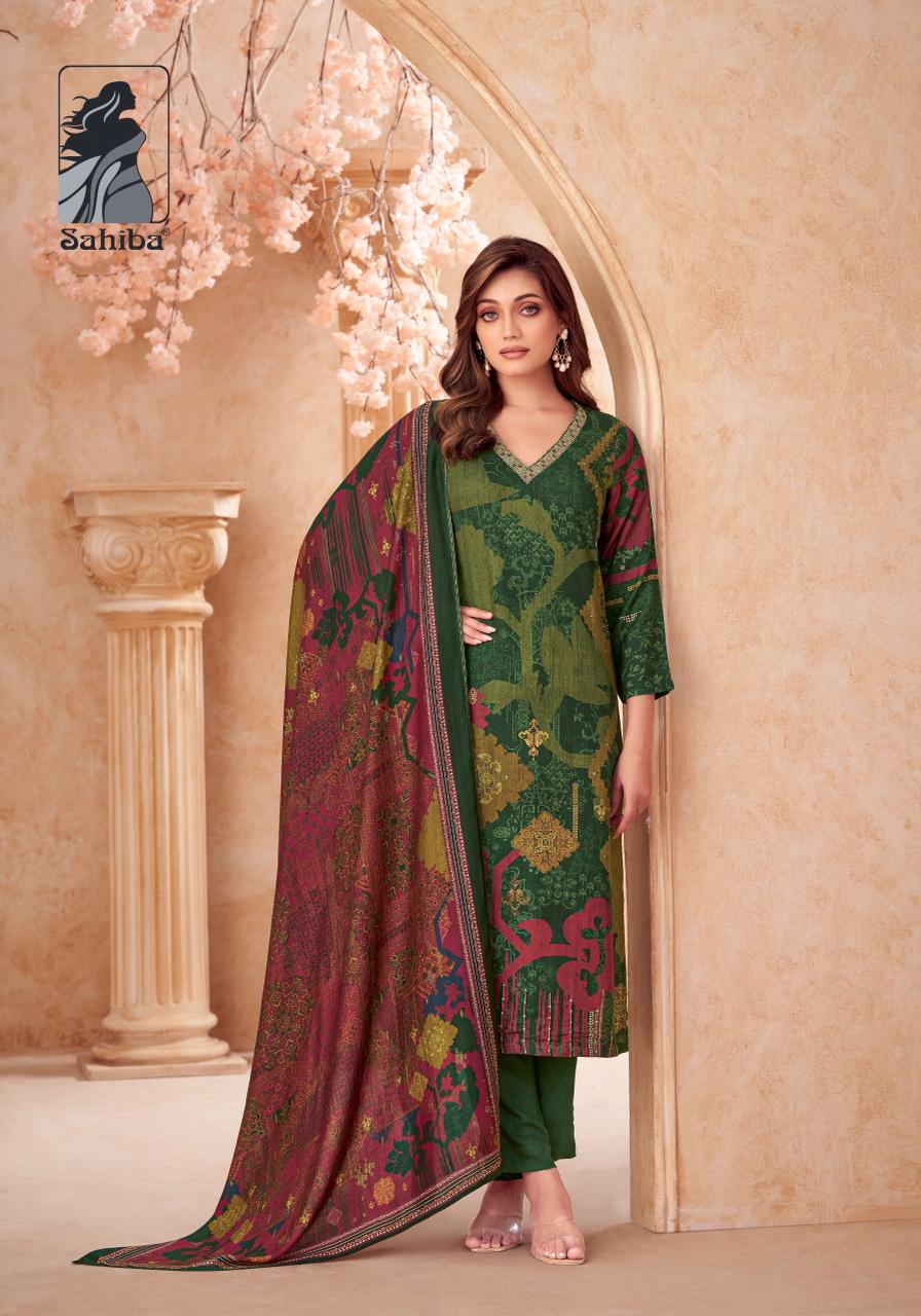 Vedsi Sahiba Staple Twill Pashmina Suits Wholesale