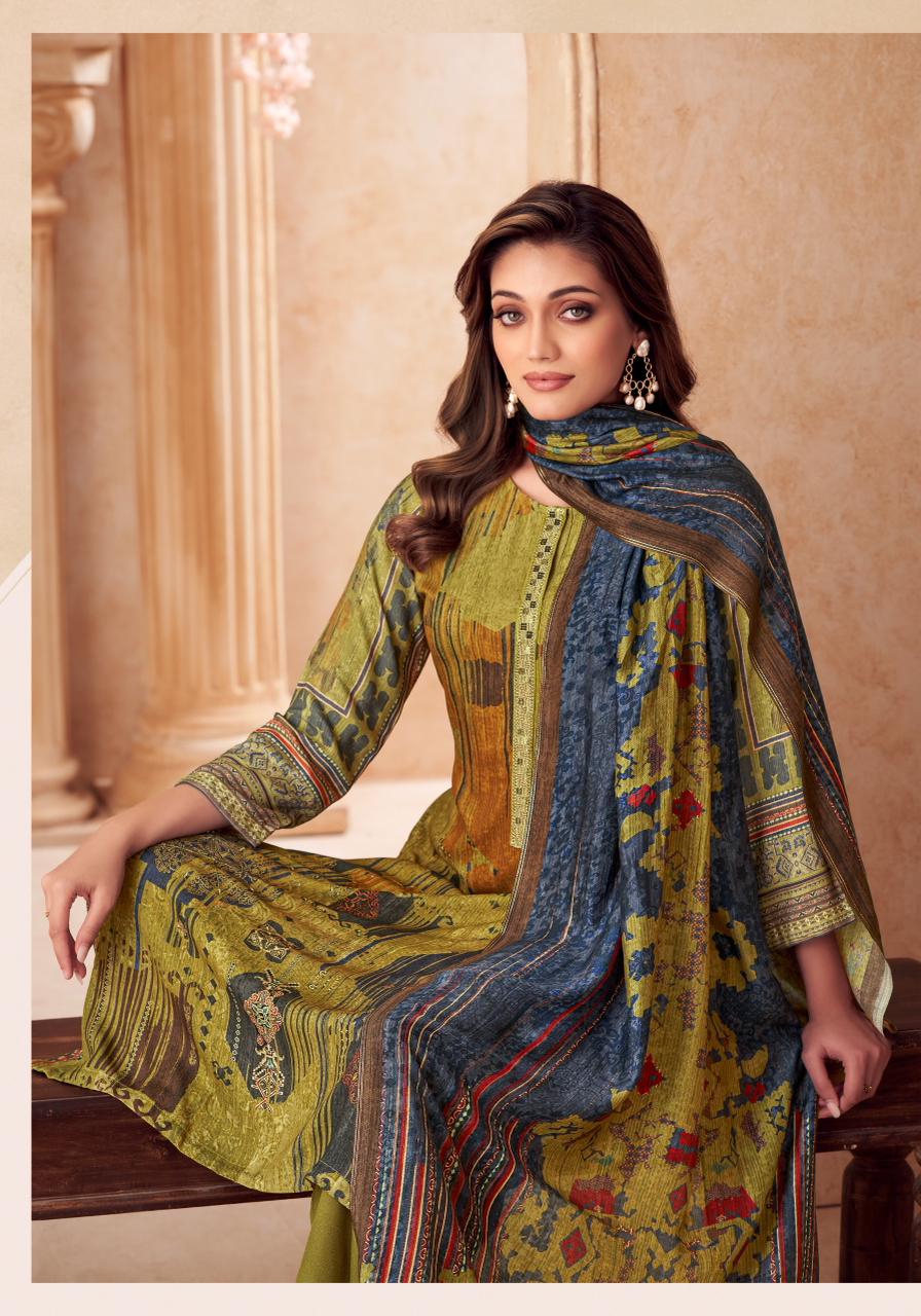 Vedsi Sahiba Staple Twill Pashmina Suits Wholesale