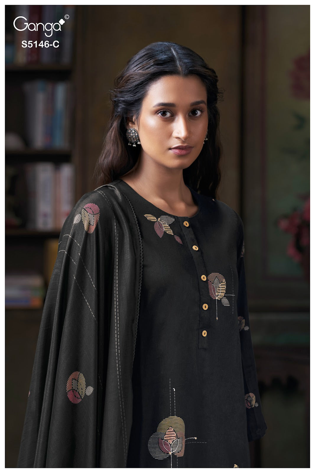 Vedvika S5146 Ganga Cotton Satin Plazzo Style Suits Exporter India
