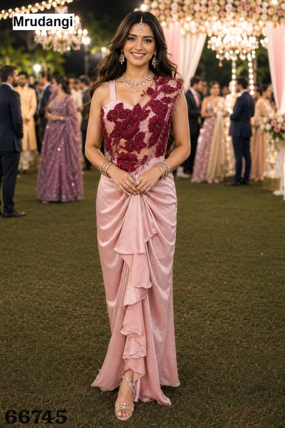 Veeda Mrudangi Satin Ready To Wear Saree Wholesale Price