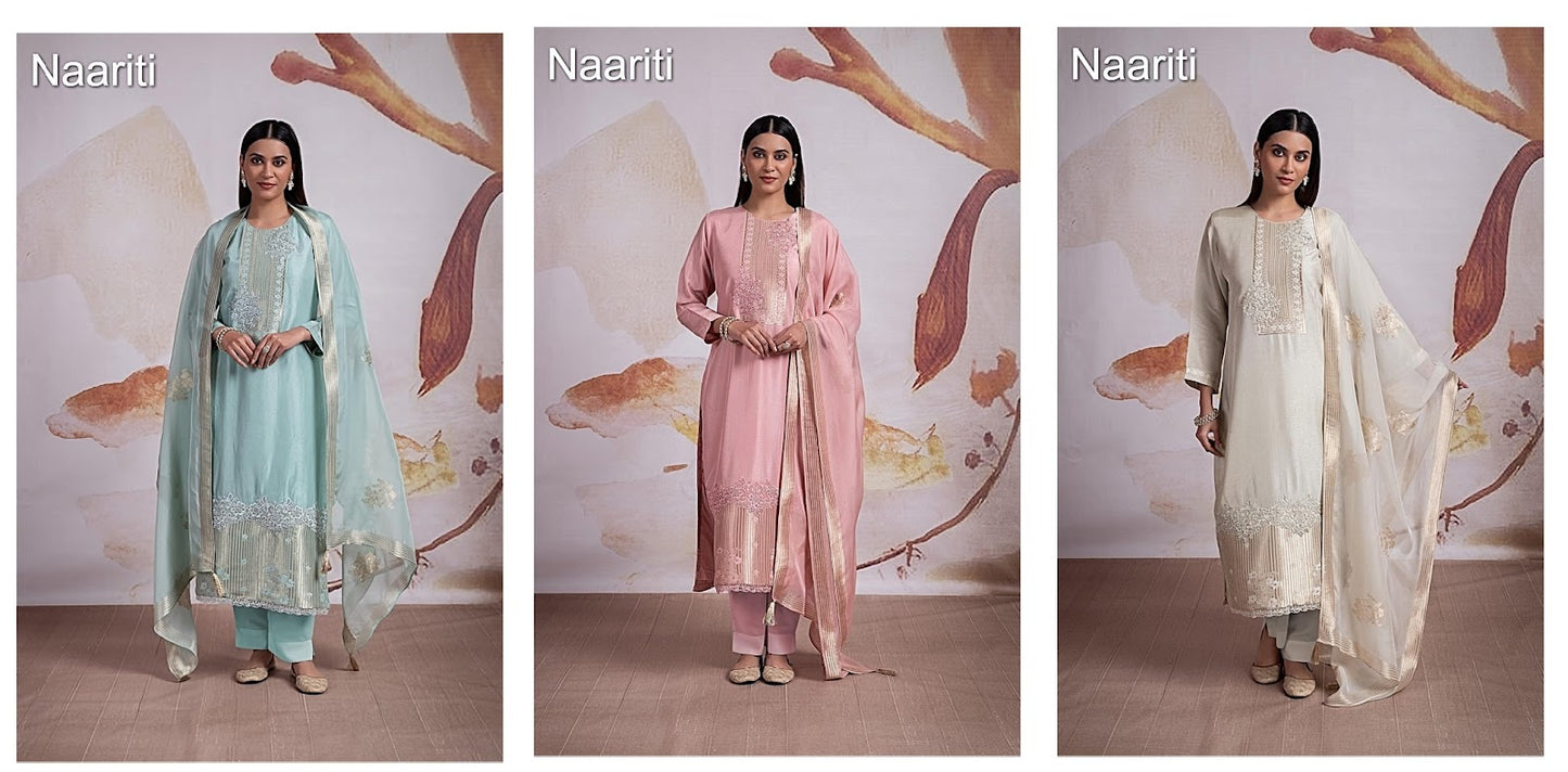 Veeha Naariti Silk Jacquard Pant Style Suits Wholesale