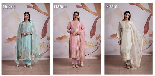 Veeha Naariti Silk Jacquard Pant Style Suits Wholesale