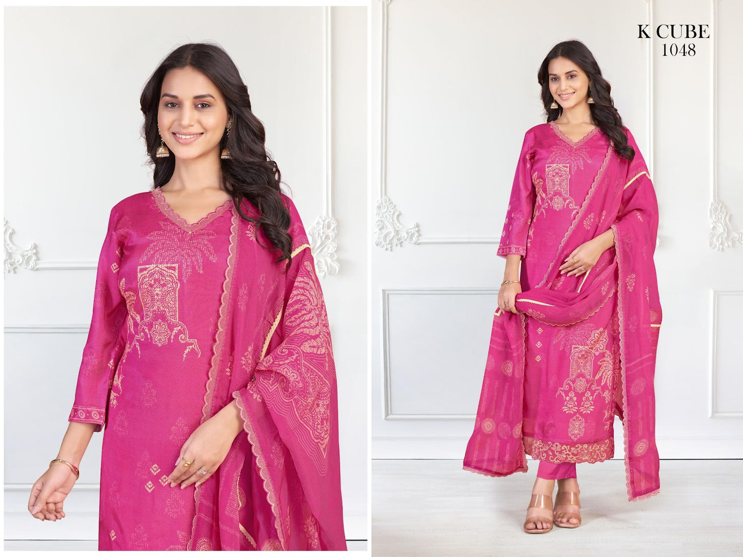 Veena 1048 K Cube Muslin Pant Style Suits Exporter India
