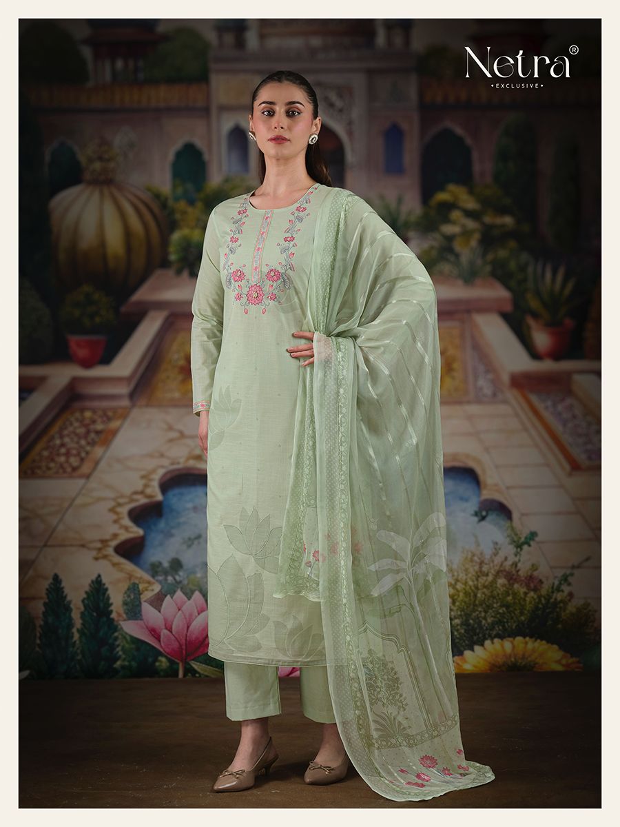 Veena Netra Pure Linen Pant Style Suits Exporter
