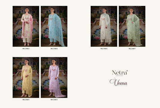 Veena Netra Pure Linen Pant Style Suits Exporter