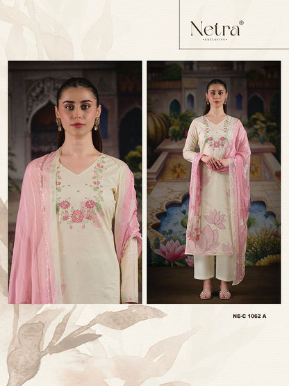 Veena Netra Pure Linen Pant Style Suits Exporter