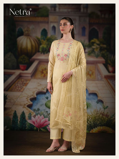 Veena Netra Pure Linen Pant Style Suits Exporter