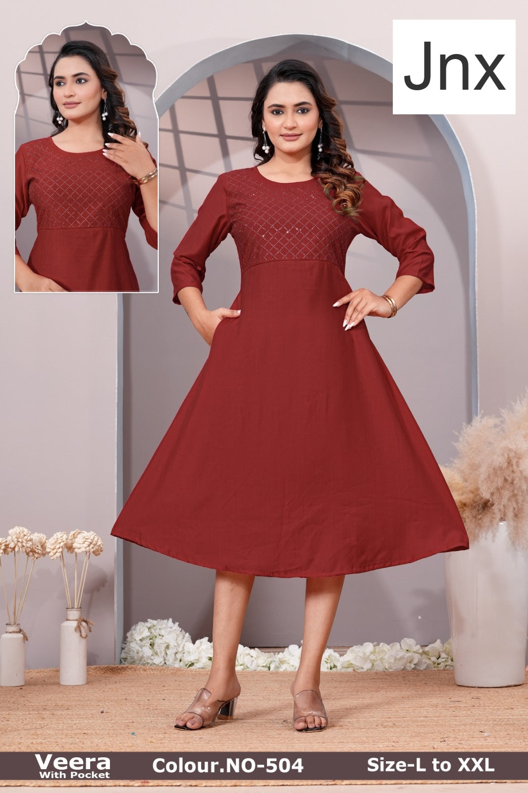 Veera Jnx Vertican Kurti With Pocket Wholesale Price