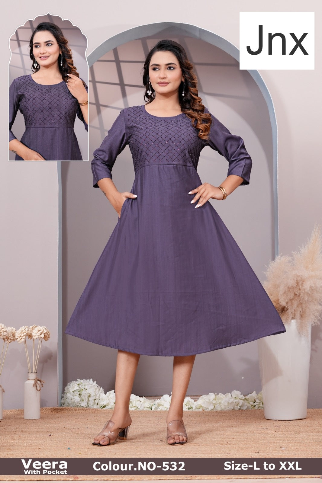Veera Jnx Vertican Kurti With Pocket Wholesale Price