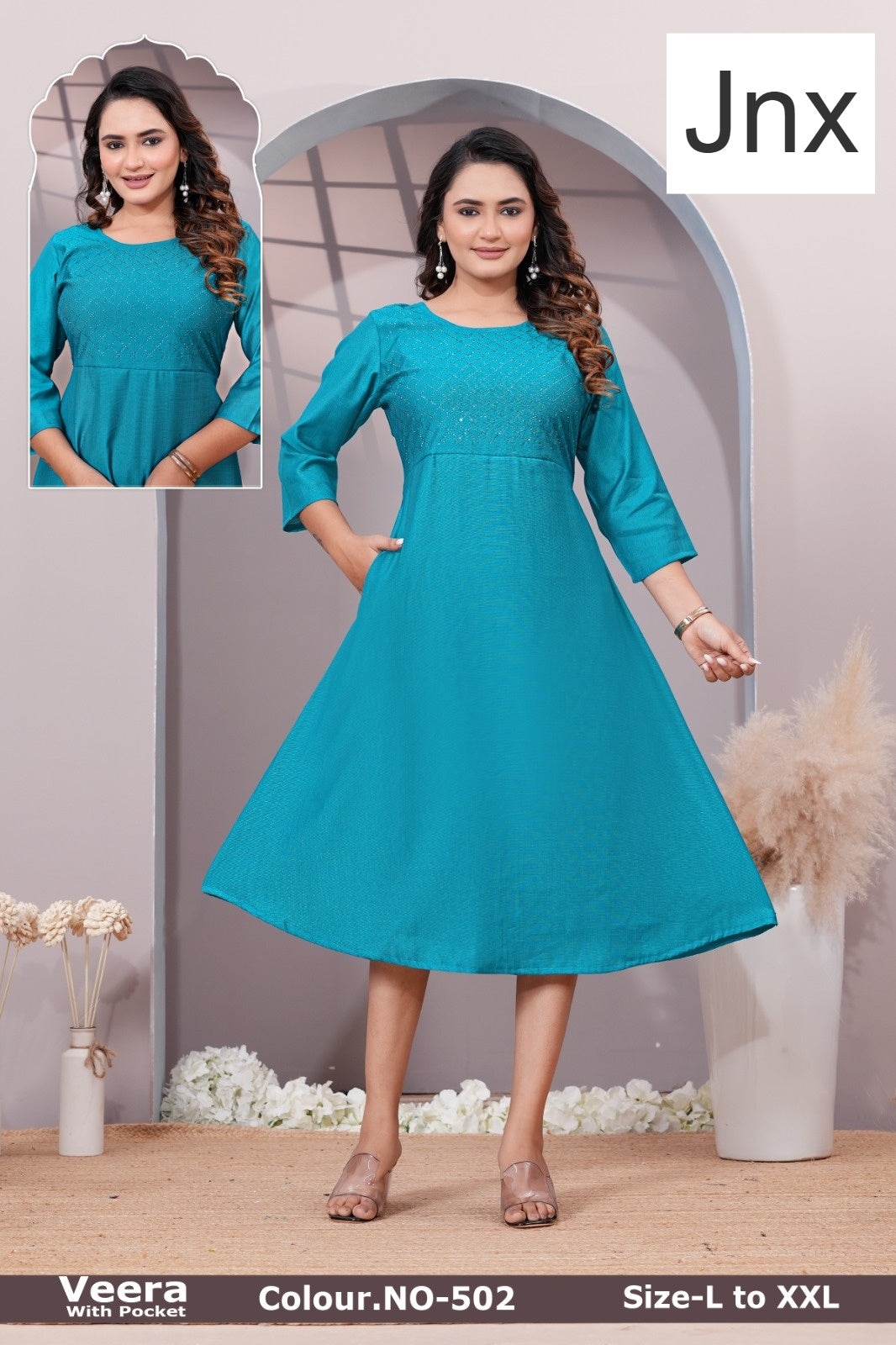 Veera Jnx Vertican Kurti With Pocket Wholesale Price