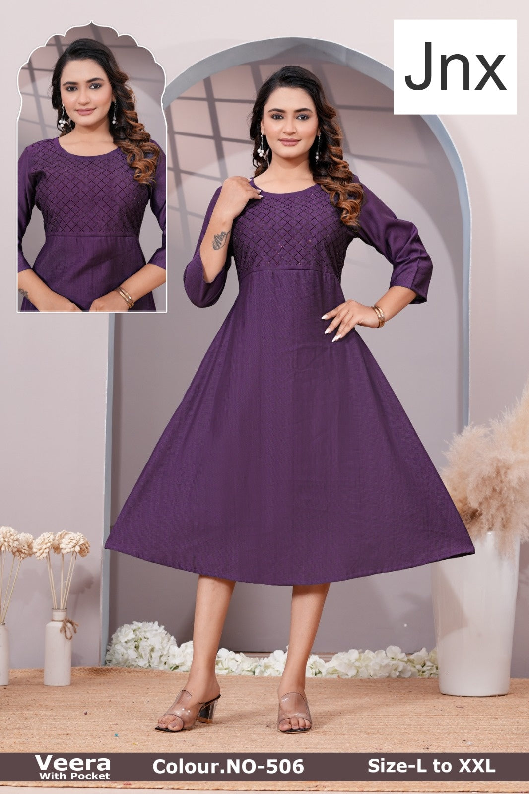 Veera Jnx Vertican Kurti With Pocket Wholesale Price