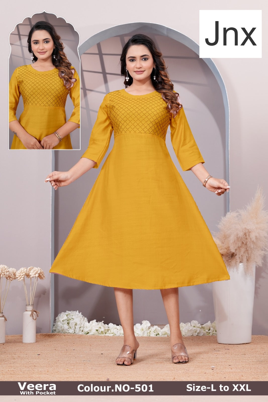 Veera Jnx Vertican Kurti With Pocket Wholesale Price