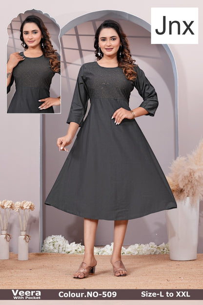 Veera Jnx Vertican Kurti With Pocket Wholesale Price