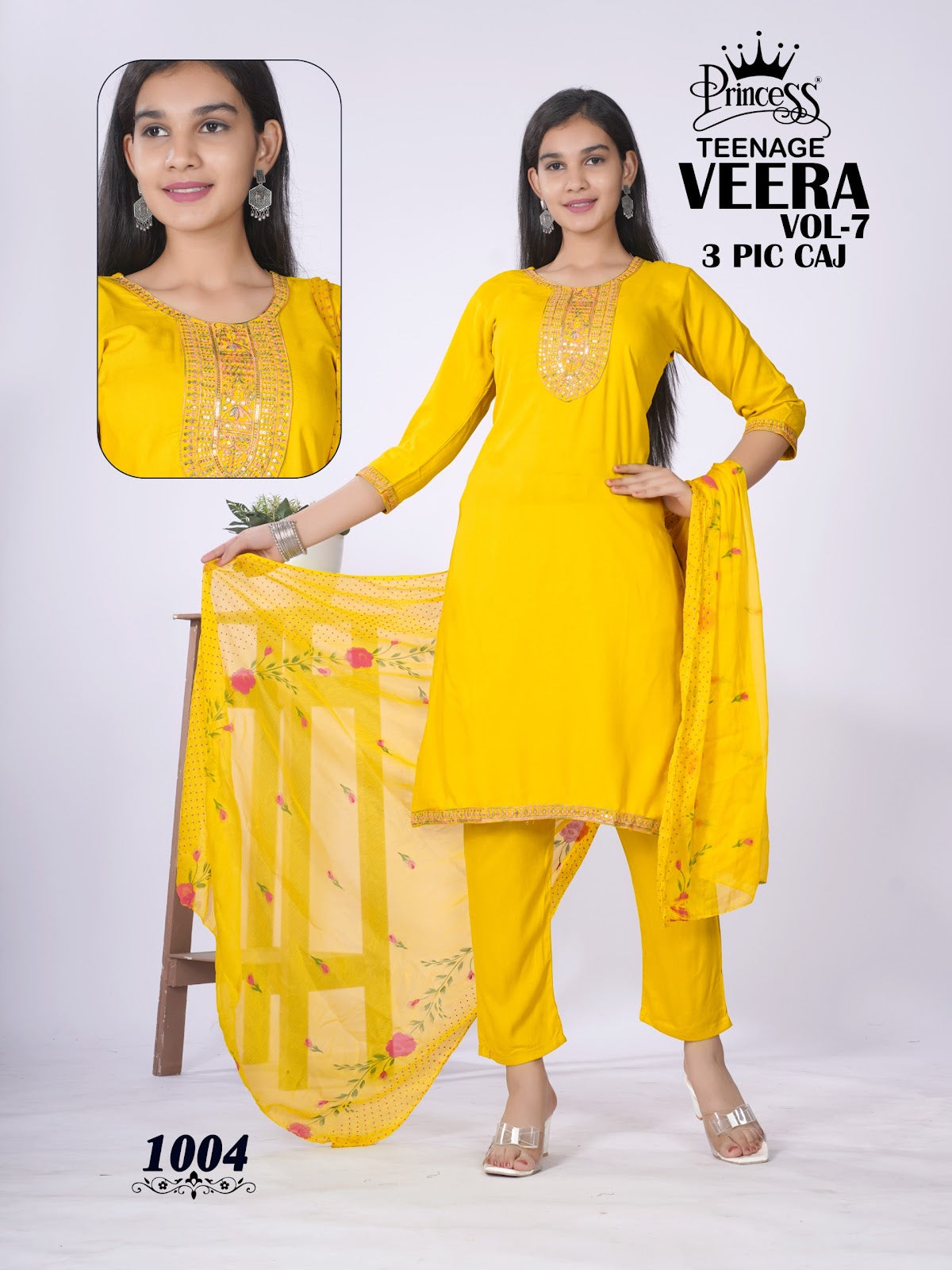 Veera Vol 7 Teenage Princess Creation Rayon Girls Readymade Pant Suits Supplier Gujarat