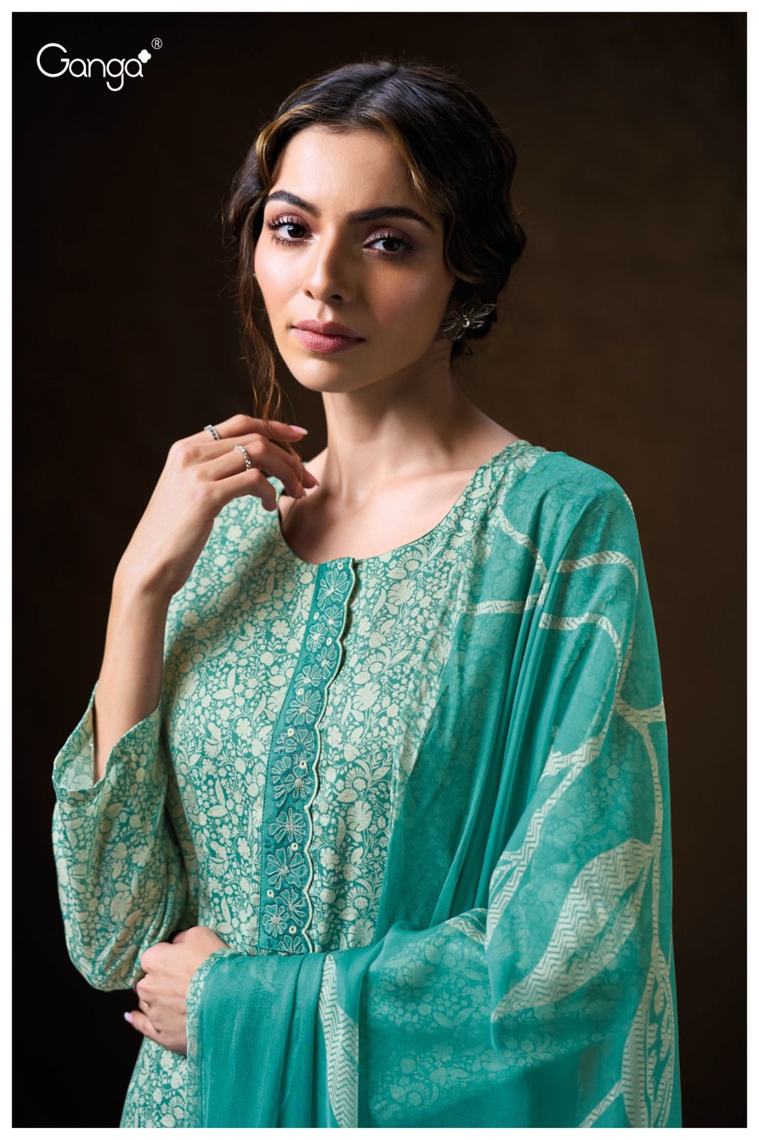 Veeral 3775 Ganga Cotton Satin Plazzo Style Suits Exporter