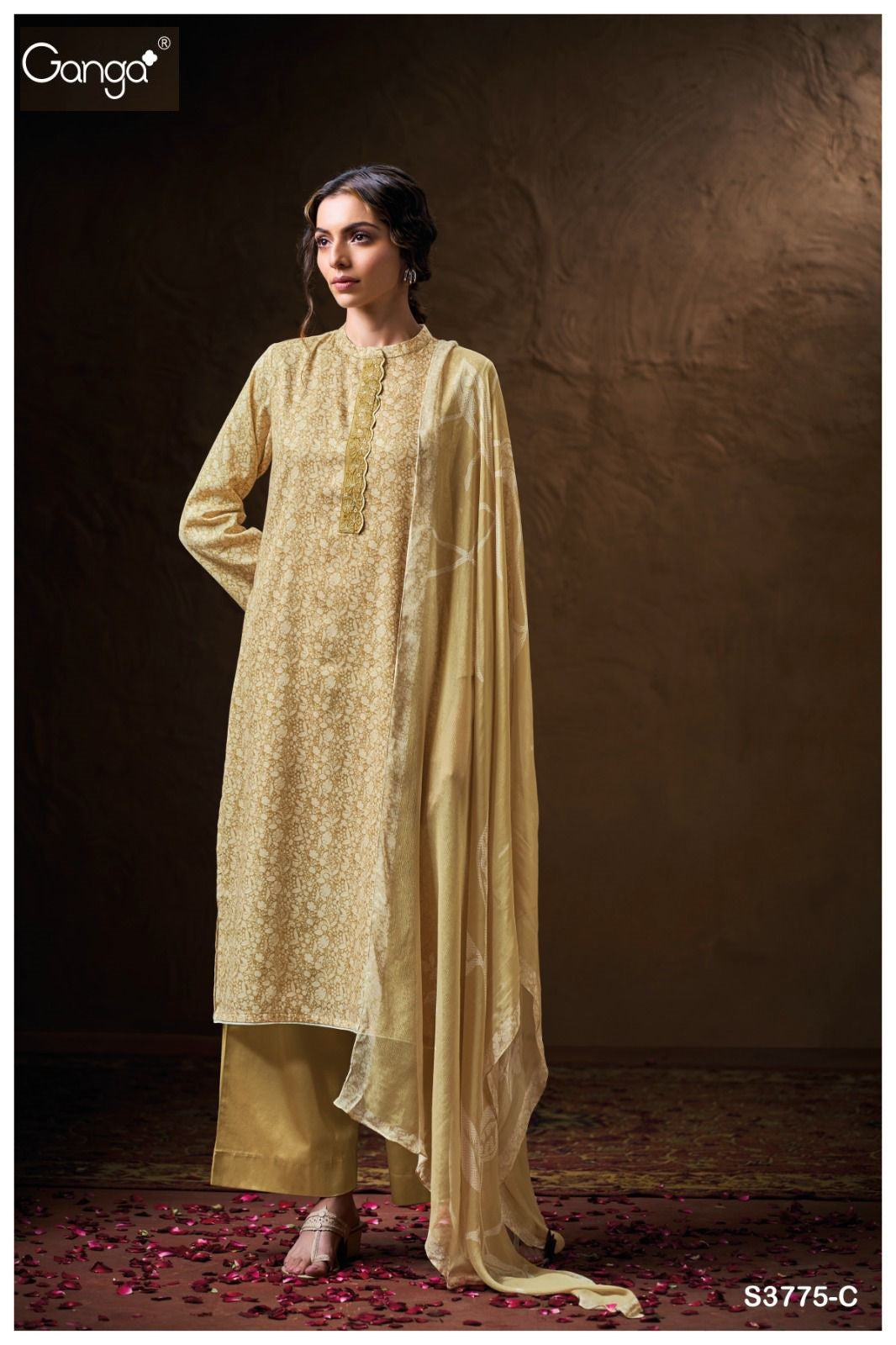Veeral 3775 Ganga Cotton Satin Plazzo Style Suits Exporter