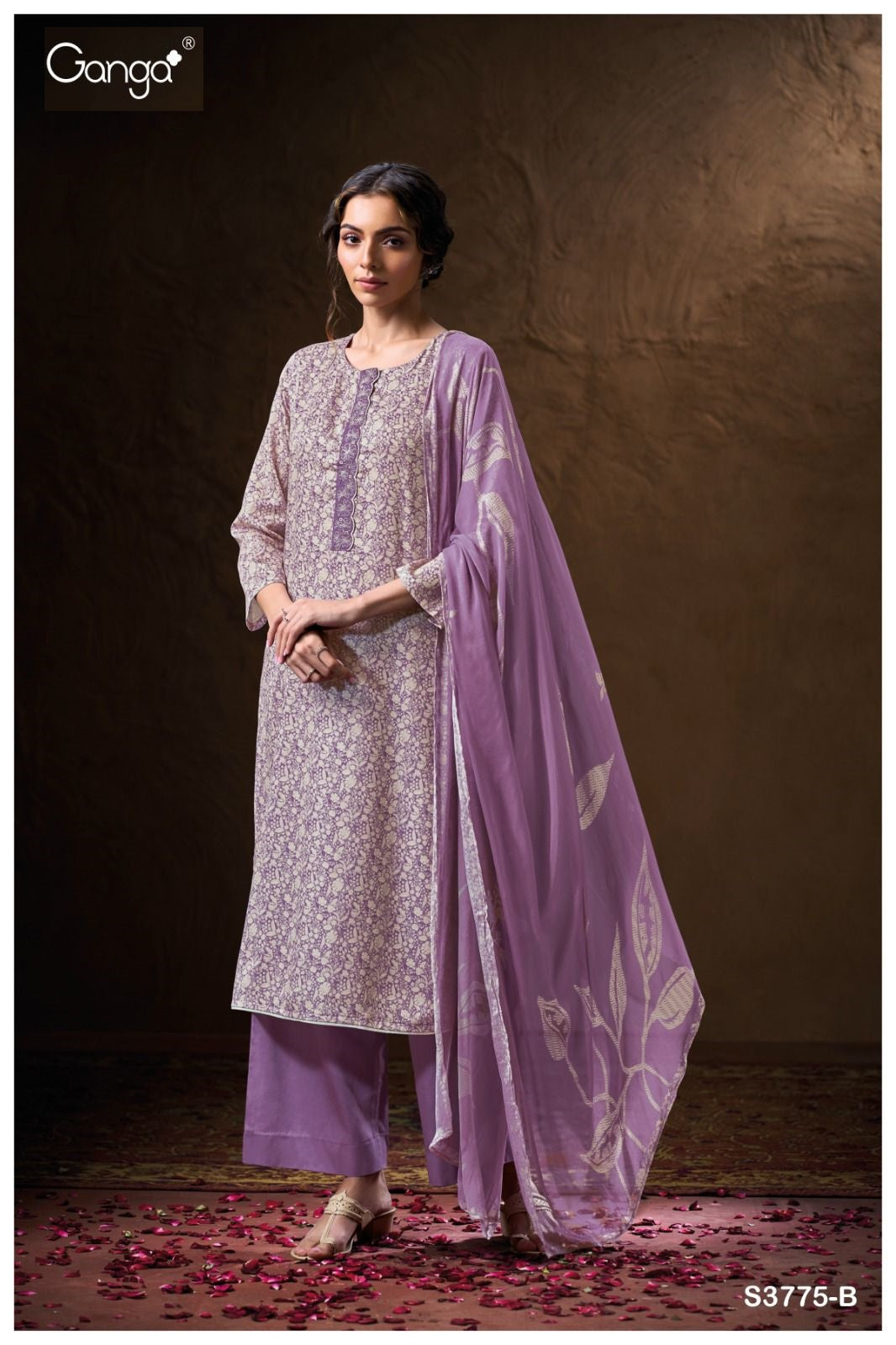 Veeral 3775 Ganga Cotton Satin Plazzo Style Suits Exporter