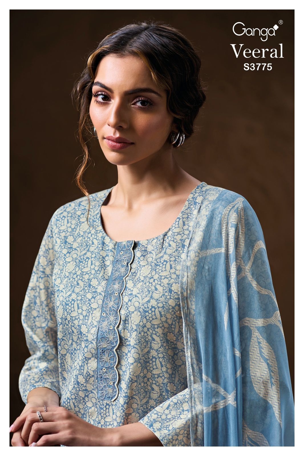 Veeral 3775 Ganga Cotton Satin Plazzo Style Suits Exporter
